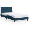 vidaXL Bedframe met LED zonder matras "Hanko" fluweel blauw 100x200 cm