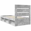 vidaXL Bedframe met hoofdeinde Beton 90 x 200 cm Massief grenenhout