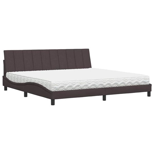 vidaXL Bed met matras "Hanko" stof donkerbruin 200x200 cm