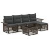vidaXL Tuinbankenset 6 st Grijs poly rattan