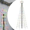 vidaXL LED-kerstboom met spikes 220 LEDs kleurrijk 180 cm