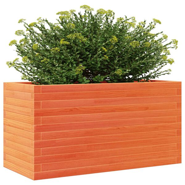 vidaXL Plantenbak 90x40x46 cm massief grenenhout wasbruin