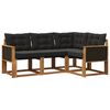 vidaXL Buiten bankenset met kussen 4 pcs Naturel en Zwart