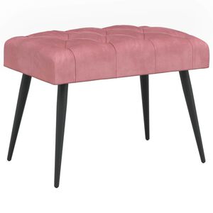 vidaXL Bank met knoopverstelling Roze 60 x 40 x 45 cm Fluweel