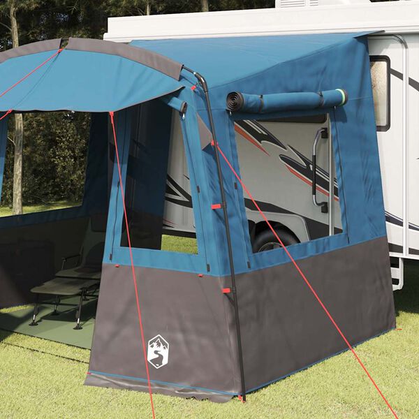 vidaXL Achterkleptent voor Caravan met dak Blauw 352 x 250 x 240 cm