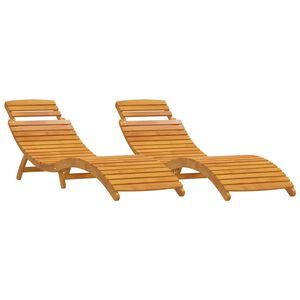 vidaXL Ligbed 2 st Massief Acaciahout Bruin