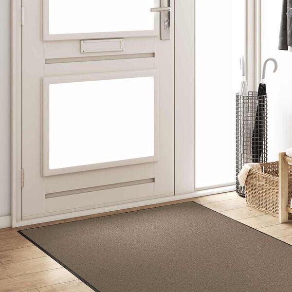 vidaXL Deurmat Beige en zwart 120 x 300 cm Polypropyleen en vinyl