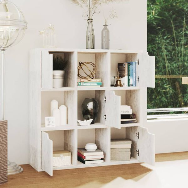 vidaXL Boekenkast 88,5x27,5x88 cm bewerkt hout betongrijs
