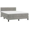 vidaXL Boxspring met matras en LED fluweel lichtgrijs 140x200 cm