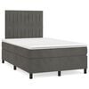 vidaXL Boxspring met matras fluweel donkergrijs 120x200 cm