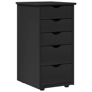 vidaXL Kast Zwart 34 x 39 x 61,5 cm Massief Vurenhout