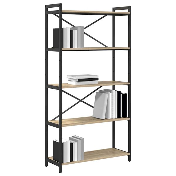 vidaXL Boekenkast Sonoma Eiken 80 x 30 x 155 cm Bewerkt hout