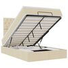 vidaXL Ottoman bed met matras en LED's 120x190cm stof cr&egrave;mekleurig