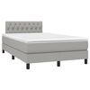vidaXL Boxspring met matras en LED stof lichtgrijs 120x190 cm