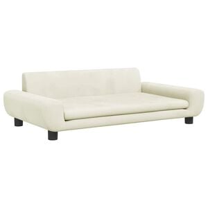 vidaXL Hondenmand 100x54x33 cm fluweel cr&egrave;mekleurig