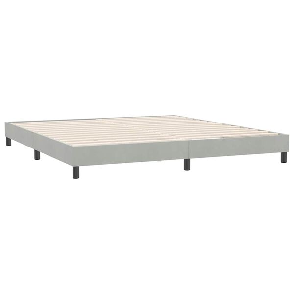 vidaXL Bed boxspring zonder matras 180x220 cm fluweel lichtgrijs