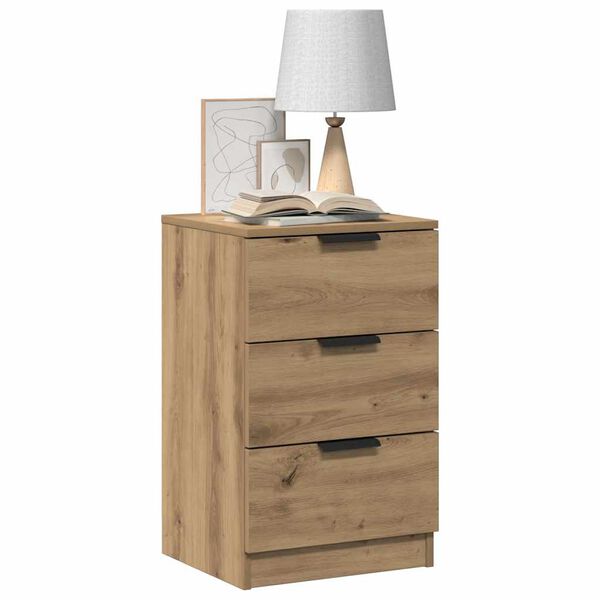 vidaXL Nachtkastjes 2 st 40x36x65cm bewerkt hout artisanaal eikenkleur
