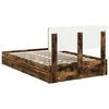 vidaXL Opslag bed met lade Gerookt eiken 120 x 190 cm Bewerkt hout
