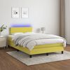 vidaXL Boxspring met matras en LED stof groen 120x200 cm