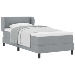 vidaXL Boxspringbed met hoofdeinde Lichtgrijs 80 x 200 cm Stof