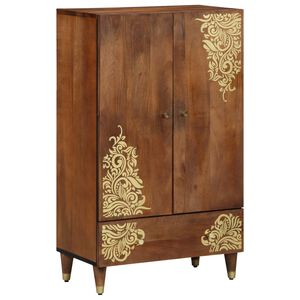 vidaXL Hoge kast Bruin 60 x 33 x 100 cm Massief Mango Hout