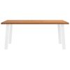 vidaXL Eettafel rechthoekig 180x100x74 cm massief eikenhout lichtbruin