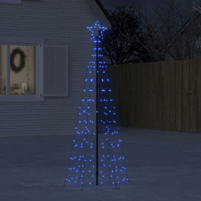 vidaXL Lichtkegel met grondpinnen 220 blauwe LED's 180 cm