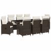 vidaXL Buiten eettafelset 9 pcs Bruin en Cr&egrave;me Wit 190 x 90 x 75 cm