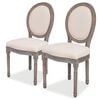 vidaXL Eetkamerstoelen 2 st stof cr&egrave;mekleurig