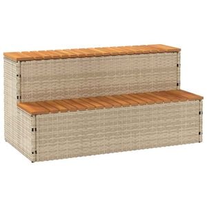 vidaXL Hottub-opstap 100x50x50,5 cm poly rattan&massief acaciahout