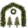 vidaXL Mini-kerstbomenset 45 cm 125 LED's Warmwit PVC en PE Groen