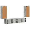 vidaXL TV Wandkast Set Wandgemonteerd 4 pcs Beton Grijs Bewerkt hout