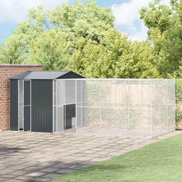 vidaXL Vogelkooi Antraciet 635 x 304 x 247 cm Gegalvaniseerd staal