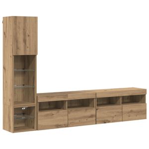 vidaXL TV-wandmeubel 4 st Artisan Eiken Bewerkt hout
