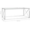 vidaXL Salontafel 120x60x45 cm roestvrij staal en glas zilverkleurig