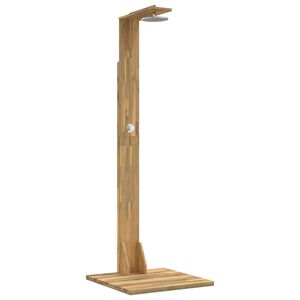vidaXL Buitendouche 219 cm Massief acaciahout en roestvrij staal Wit