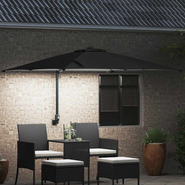 vidaXL Tuinparasol Zwart 248,5 x 247,5 x 160 cm Polyester en staal