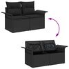 vidaXL Tuin Sofa Set met kussen met opslag met kussen 12 pcs Zwart