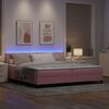 vidaXL LED Box Spring Bed met matras met LED Roze 200 x 200 cm Fluweel