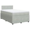 vidaXL Boxspring met matras fluweel lichtgrijs 120x200 cm