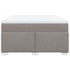 vidaXL Boxspring met matras stof taupe 140x200 cm