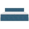 vidaXL Opslag bed met matras met hoofdeinde Donkerblauw 100 x 200 cm