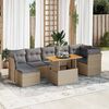 vidaXL 8-delige Loungeset met kussens poly rattan beige