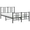 vidaXL Bedframe met hoofd- en voeteneinde metaal zwart 120x200 cm