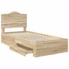vidaXL Bedframe met hoofdeinde Sonoma Eiken 100 x 200 cm Bewerkt hout