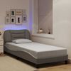 vidaXL Bedframe met LED zonder matras "Hvar" 90x200 cm stof taupe