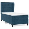 vidaXL Boxspring met matras fluweel donkerblauw 100x200 cm