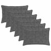 vidaXL Kussensloop 6 st HOUTEN Donkergrijs 30 x 50 cm Nep Konijnenbont