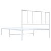 vidaXL Bedframe met hoofdbord metaal wit 107x203 cm