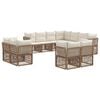 vidaXL Tuinbankenset 11 st Beige poly rattan